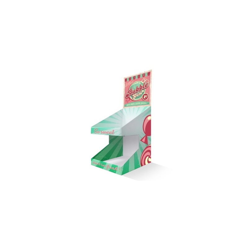 PLV de comptoir 2 niveaux BIKOM Présentoirs en carton