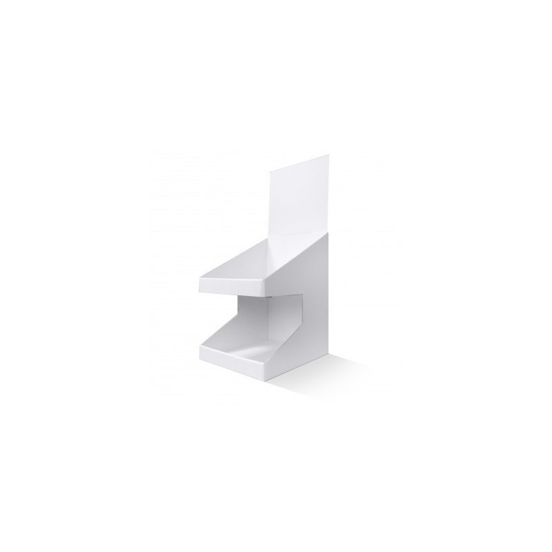 fabricant_plv_PLV de comptoir 2 niveaux blanc