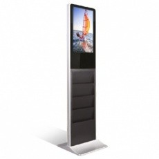 Totem vidéo 22" vertical porte brochure BIKOM Totem vidéo