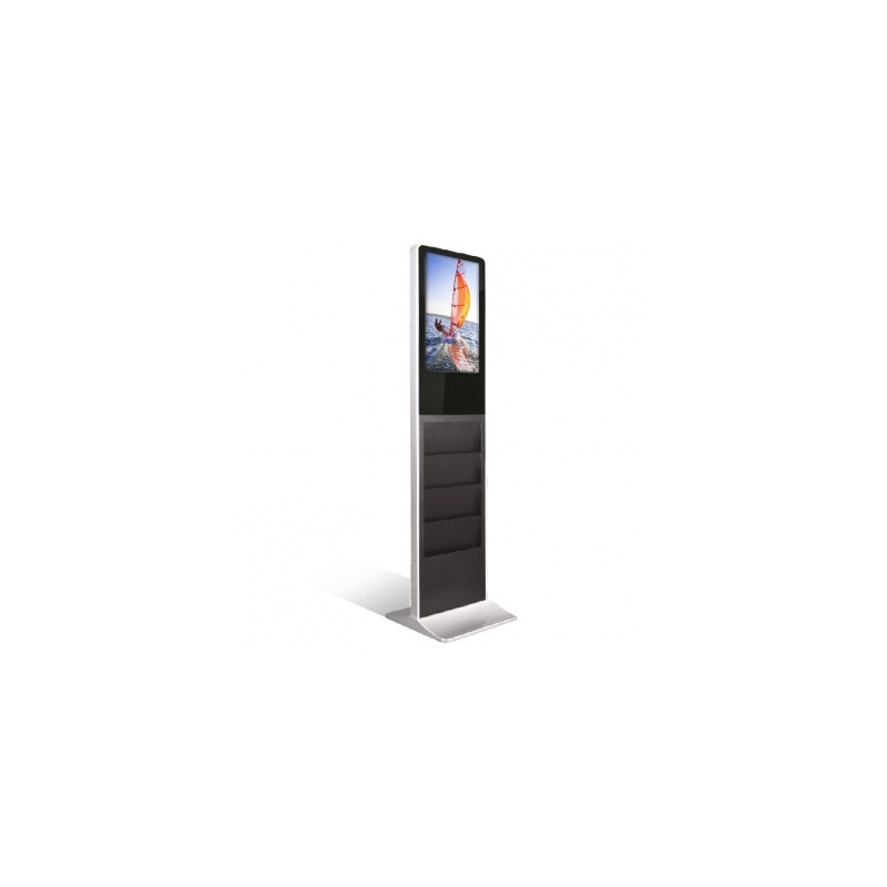 Totem vidéo 22" vertical porte brochure BIKOM Totem vidéo