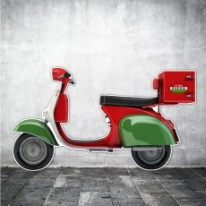Silhouette de scooter pour décoration