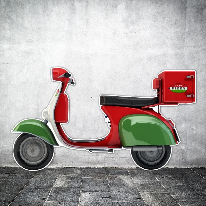 mobilier-en-carton-Silhouette de scooter pour décoration