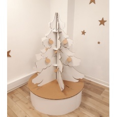Sapin de Noël en carton modèle Touffu BIKOM Arbre en carton