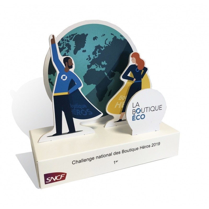 Trophée en carton BIKOM Accueil