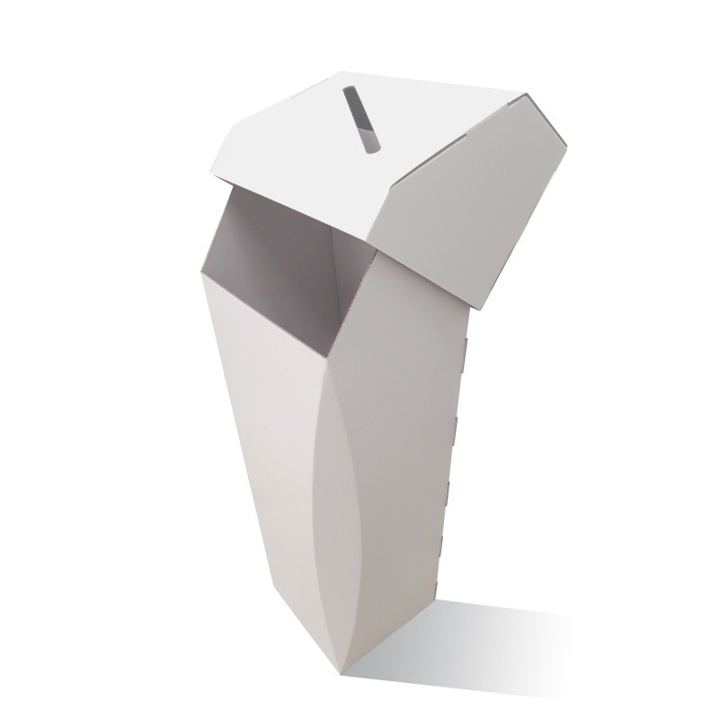 fabricant_plv_Poubelle en carton 65L Personnalisable couvercle amovible