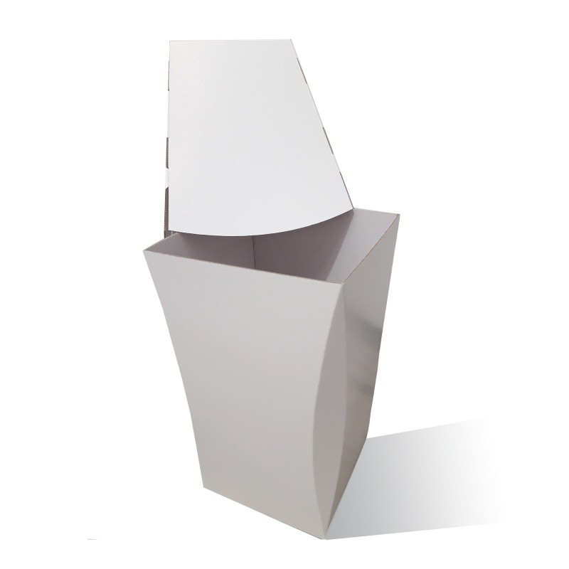 Poubelle Tulipe en carton 60L Personnalisable couvercle amovible BIKOM Poubelle et corbeille en carton