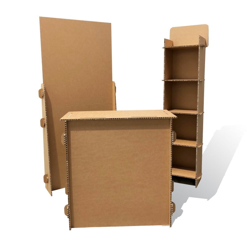 mobilier-en-carton-Comptoir en carton alvéolaire personnalisable