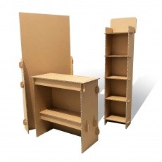 Meuble étagères en carton alvéolaire personnalisable