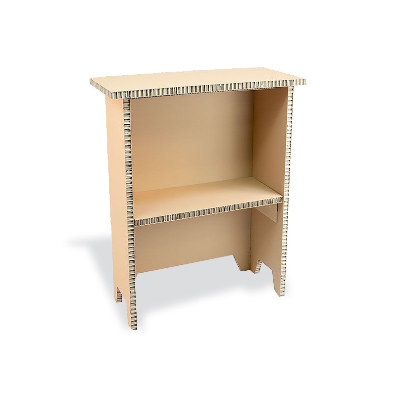 mobilier-en-carton-Comptoir d'accueil en carton alvéolaire personnalisable