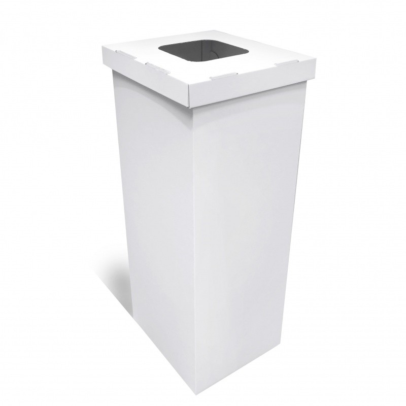 Poubelle en carton blanc 60/70L BIKOM Poubelle et corbeille en carton