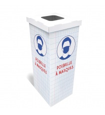 Poubelle à masque en carton école BIKOM Poubelle et corbeille en carton