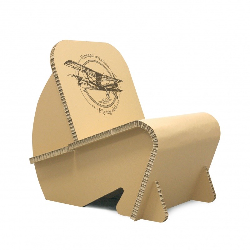 Fauteuil en carton design BIKOM Mobilier de stand