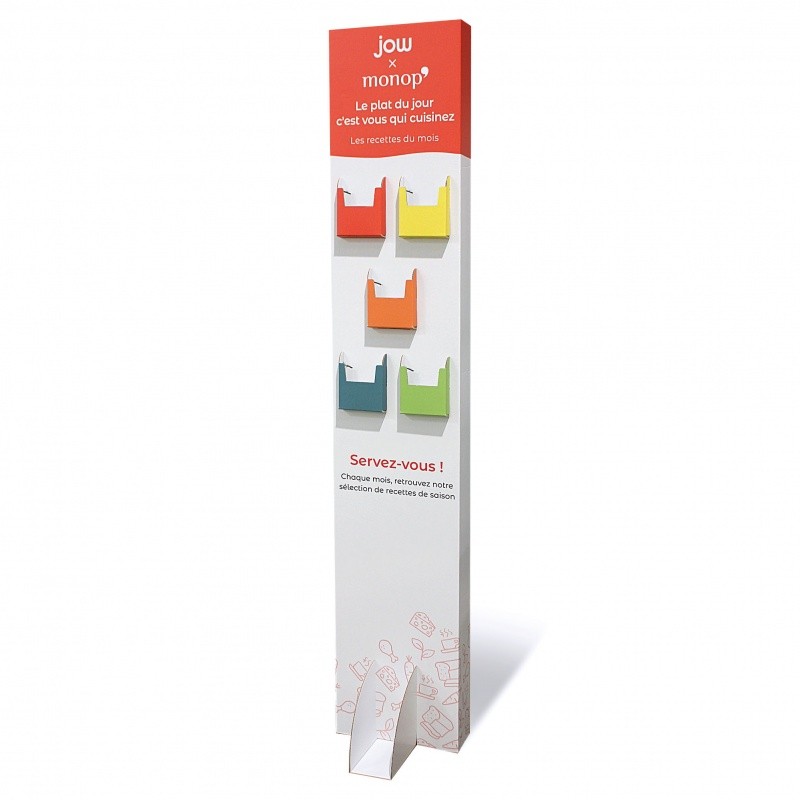 Totem rectangle porte flyer en carton BIKOM Totem carton rectangulaire