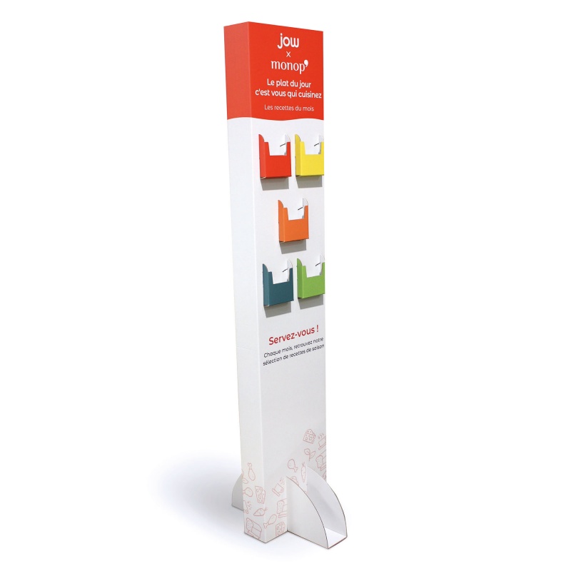 Totem rectangle porte flyer en carton BIKOM Totem carton rectangulaire