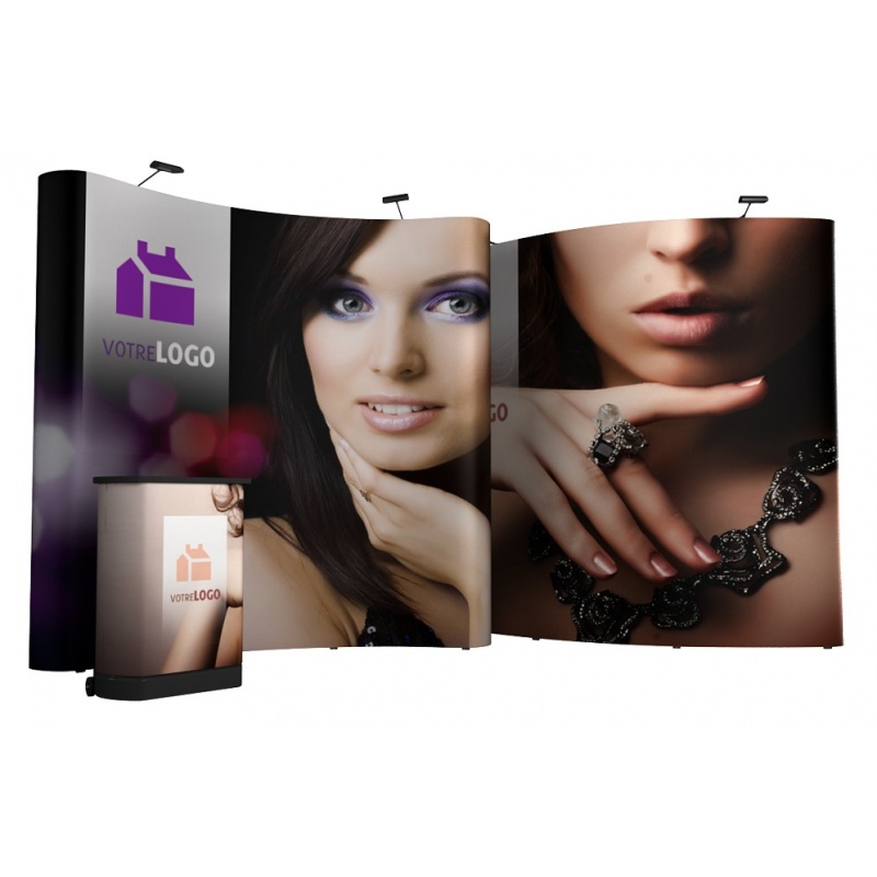 BIKOM Stand Parapluie Courbe Double Face