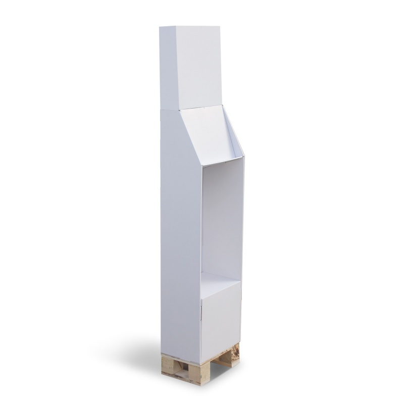 presentoir-masque-Meuble PLV sur mesure forme lutrin