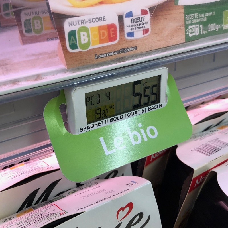 Etiquette contour de prix BIKOM Stop Rayon PLV linéaire