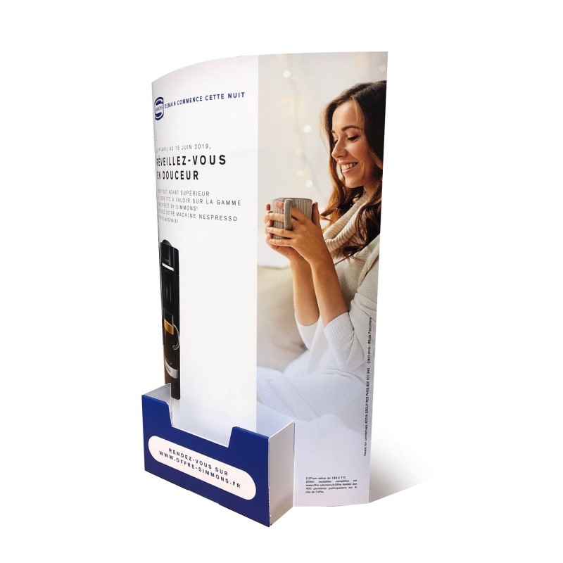 Mini totem en carton avec porte carte BIKOM Présentoirs en carton