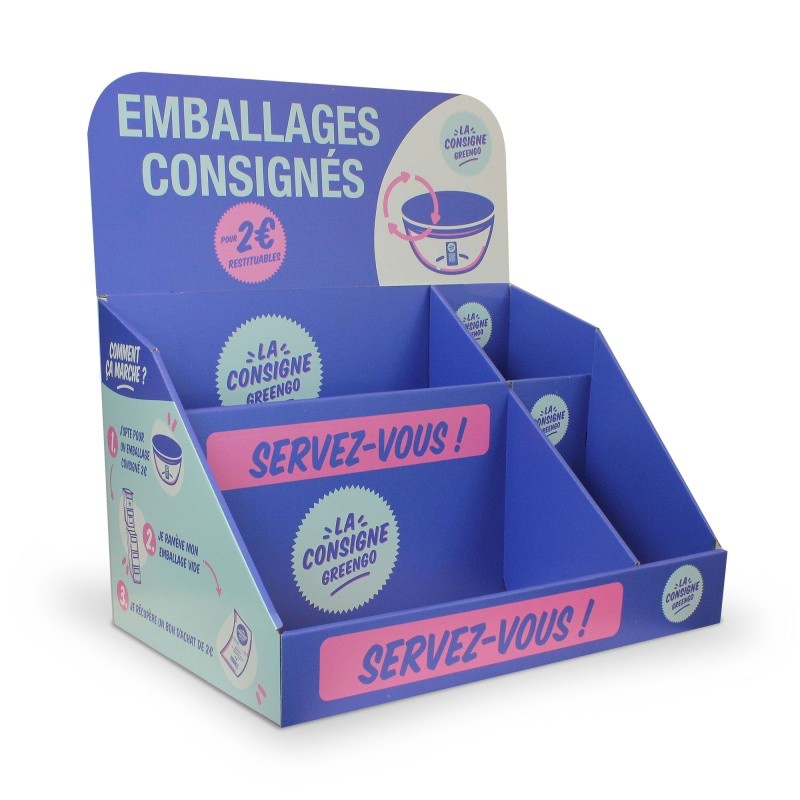 PLV carton pour comptoir BIKOM Accueil
