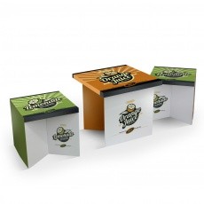 Kit mobilier carton table + tabouret BIKOM Mobilier de stand