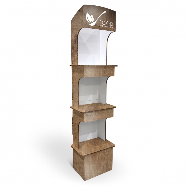 Display carton 3 étagères "Riko" BIKOM PLV de sol