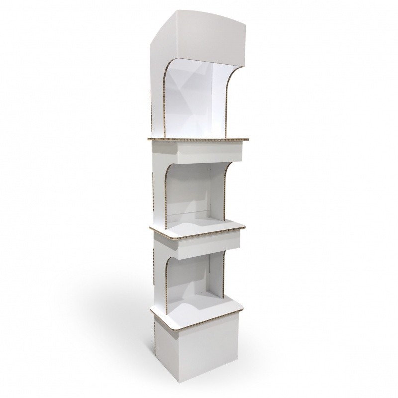 Display carton 3 étagères "Riko" BIKOM PLV de sol