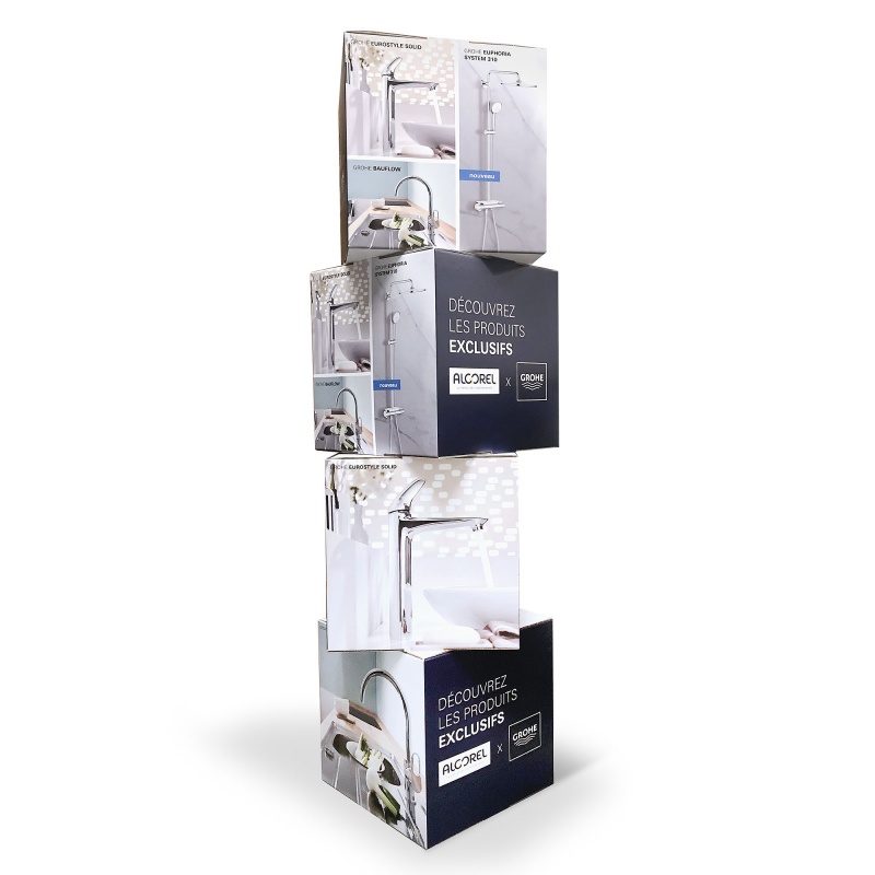 Totem cube fermé BIKOM Totems carton