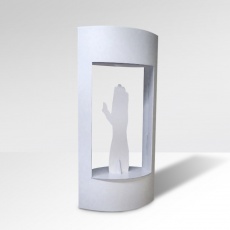 Totem publicitaire en carton découpé