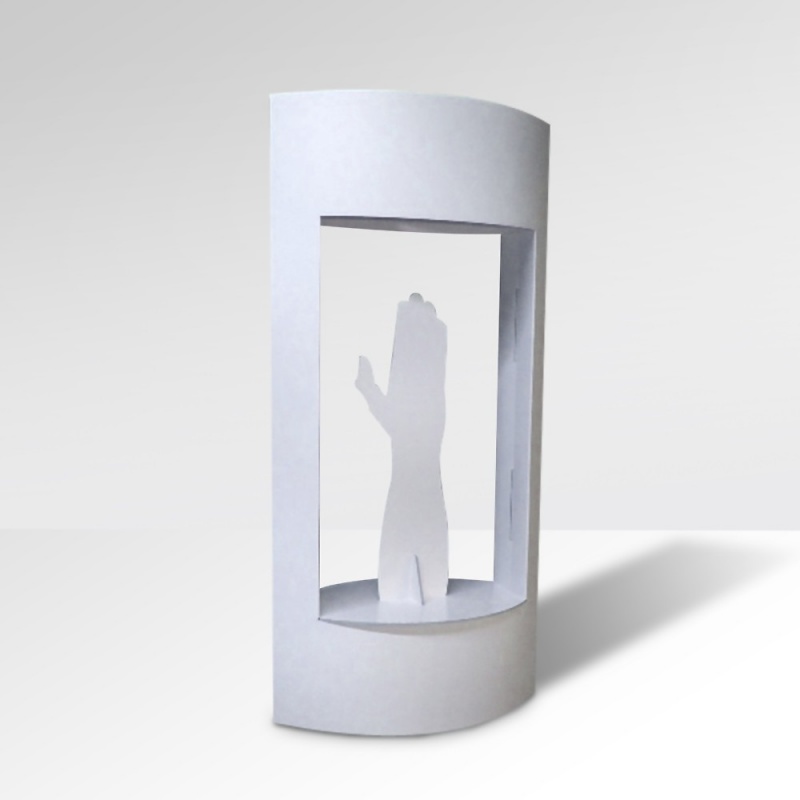 BIKOM Totem publicitaire en carton découpé