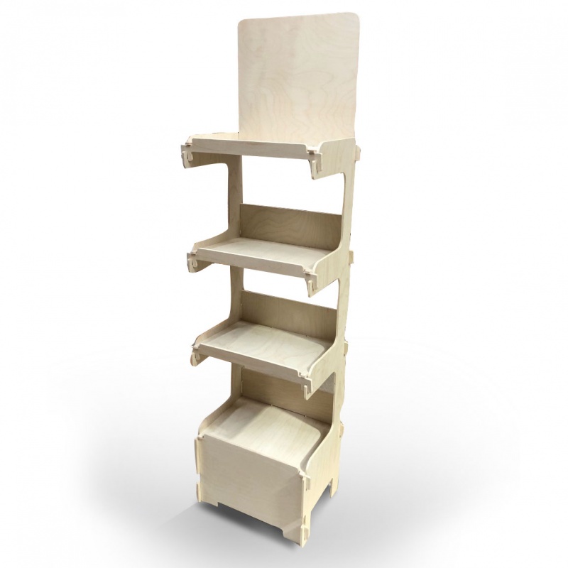 PLV présentoir boisPLV en bois "Tokyo" personnalisable. EP. 10 mm PLV et présentoir en bois PLV et présentoir en bois