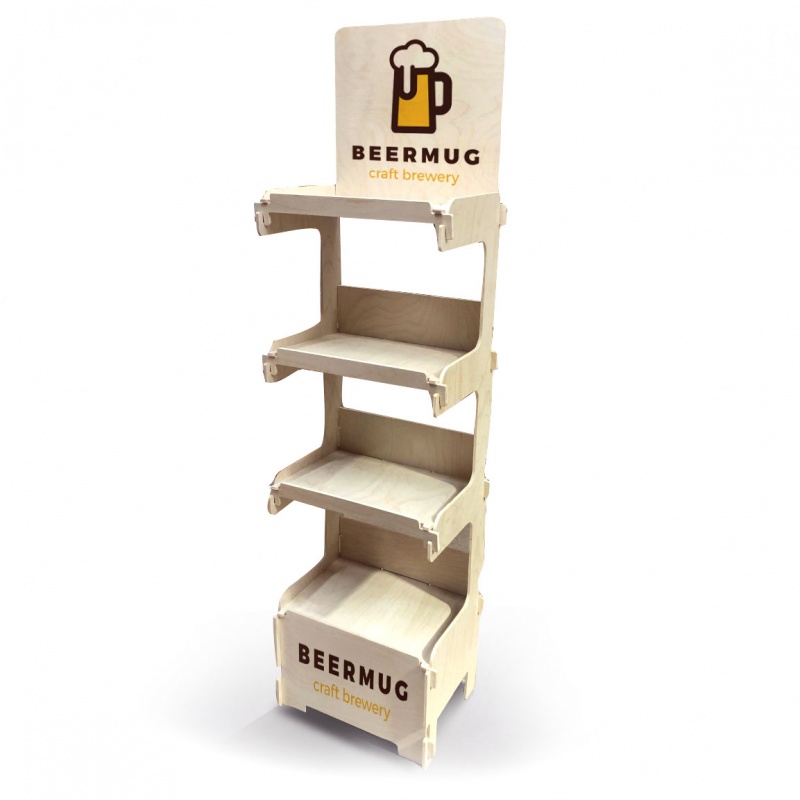 PLV présentoir boisPLV en bois "Tokyo" personnalisable. EP. 10 mm PLV et présentoir en bois PLV et présentoir en bois
