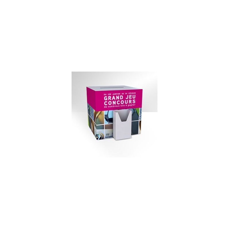 Urne carton avec porte brochure BIKOM Urnes en carton