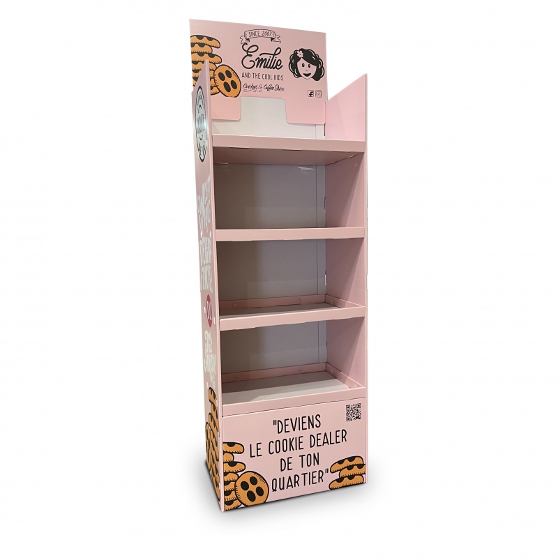 Box 1/4 palette 4 ou 5 étagères BIKOM PLV de sol