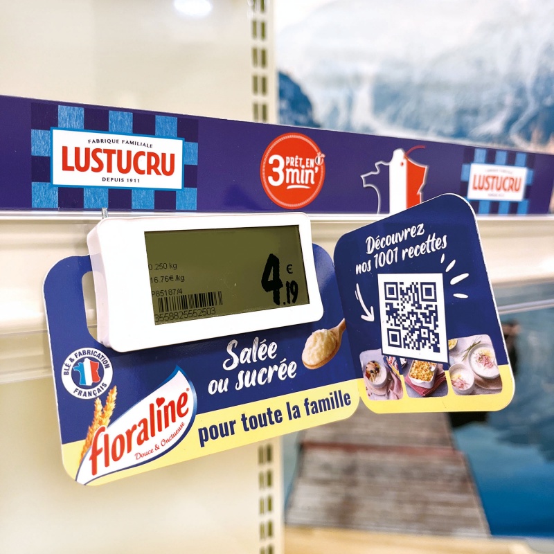 Etiquette prix avec stop-rayon BIKOM Stop Rayon PLV linéaire