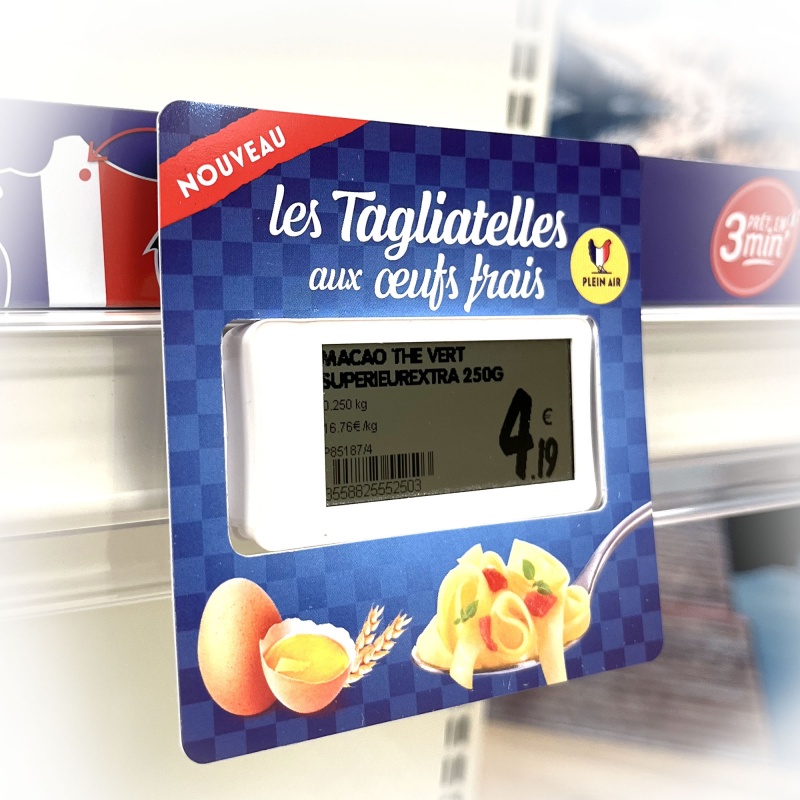 Etiquette prix grand format BIKOM Stop Rayon PLV linéaire
