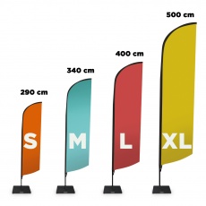BIKOM Kit Drapeau 4 tailles au choix