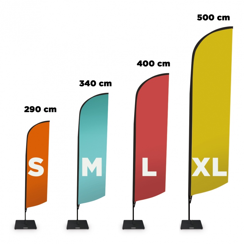 BIKOM Kit Drapeau 4 tailles au choix