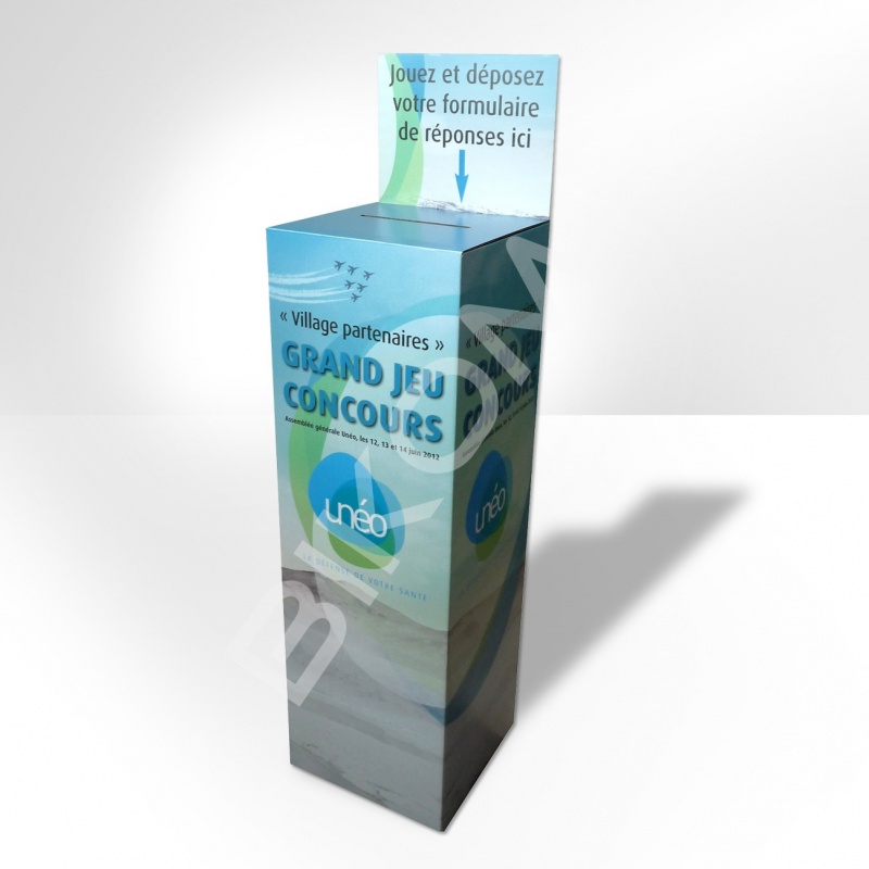 Urne carton imprimée 30 x 30 x 120 cm BIKOM Urnes en carton