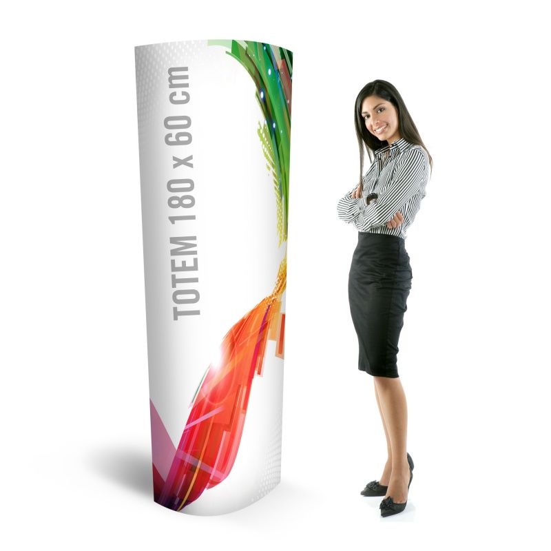 Totem en carton 180 x 60 cm BIKOM Totem carton elliptique