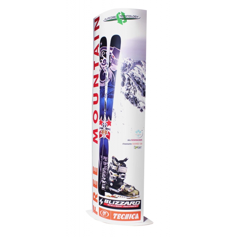Totem en carton 180 x 60 cm BIKOM Totem carton elliptique