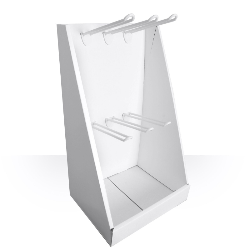 Présentoir à broches personnalisable, 6 broches, 240 x 200 x 450 mm BIKOM Présentoirs en carton