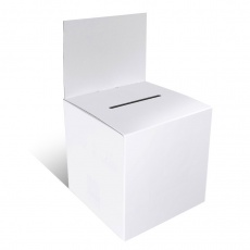 BIKOM Urne en carton 15 x 15 cm blanche