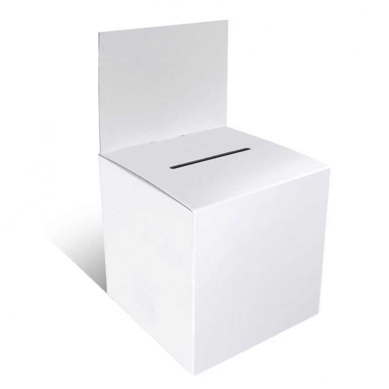 BIKOM Urne en carton 15 x 15 cm blanche