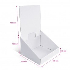 fabricant_plv_Présentoir en carton blanc sans impression, 155 x 135 mm x 250 mm