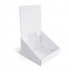 Présentoir en carton blanc sans impression, 155 x 135 mm x 250 mm