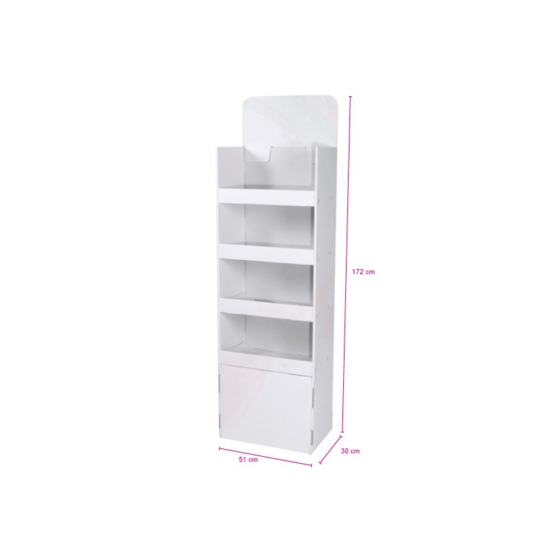 fabricant_plv_Meuble 4 étagères 51x30x172cm blanc