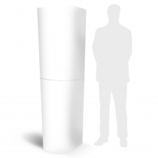Totem en carton blanc sans impression pliable
